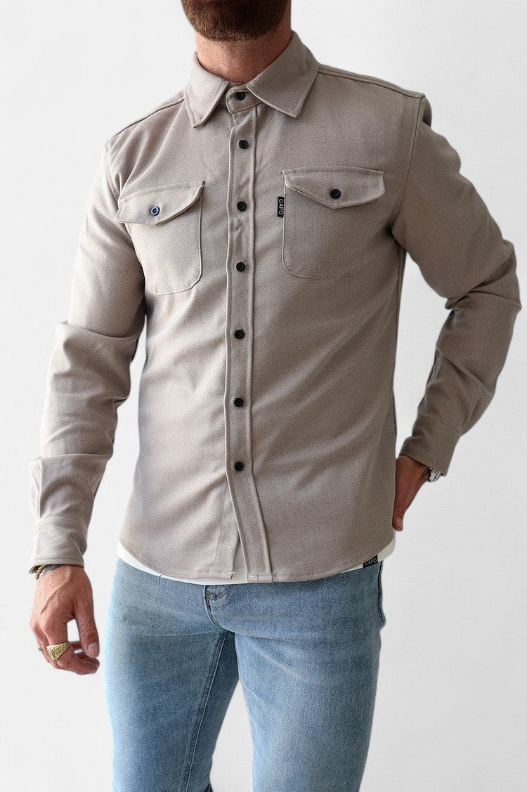 Minimalist Utility Shirt – Slim Fit with Dual Chest Pockets